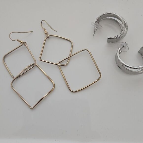 Guess Bundle Loop & Chandler Earrings Silver & Gold Plated - Picture 7 of 16